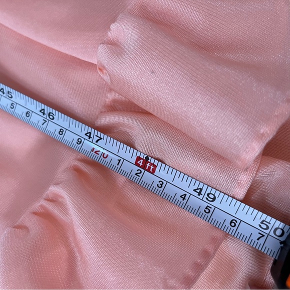 Vintage 50 60 Retro Cottagecore Floral Embroidery Peach Pastel Long Nightgown - Picture 13 of 16